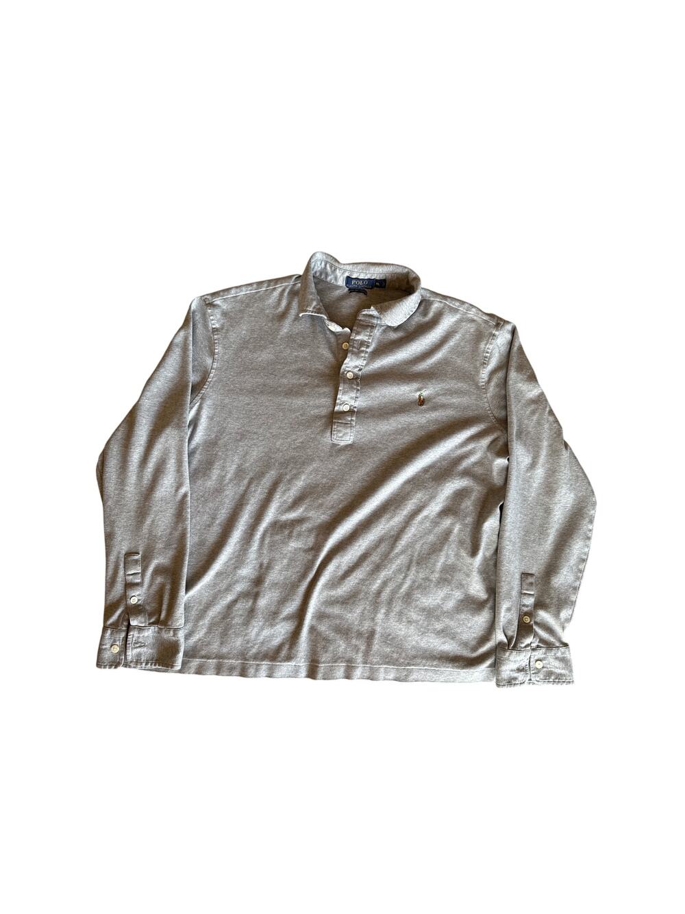 Polo Ralph Lauren Pima Soft Touch Heather Gray XL Long Sleeve Polo Shirt